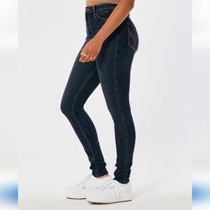 Dark wash ultra high rise super skinny jeans